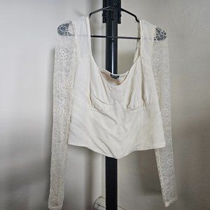 Women's long sleeve lace bustier top